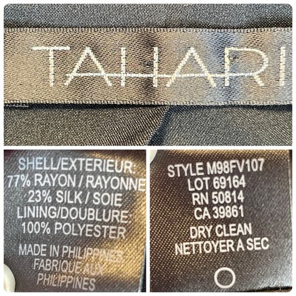 Tahari Black Velvet Embroidered Trim Cropped Ruffle Hem Evening Dressy Jacket 6 - Picture 10 of 14